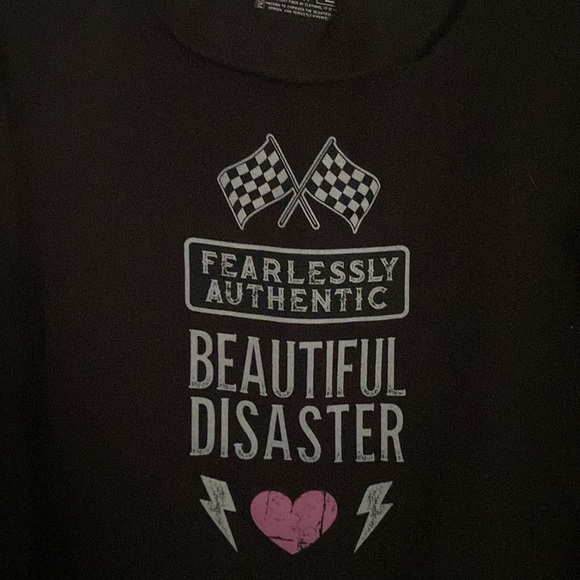 Beautiful Disaster off shoulder sweatshirt - Picture 2 of 4